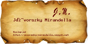 Jávorszky Mirandella névjegykártya